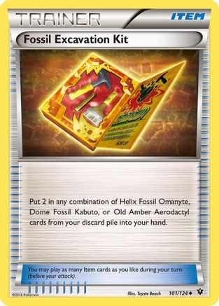 Fossil Excavation Kit 101/124 - XY  Fates Collide Reverse Holofoil - Uncommon
