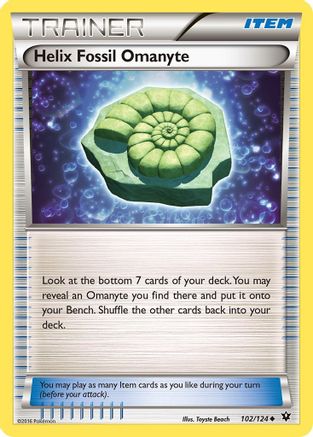 Helix Fossil Omanyte 102/124 - Fates Collide Reverse Holofoil