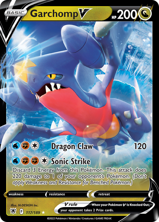 Garchomp V 117/189 - SWSH10 Astral Radiance Holofoil - Ultra Rare