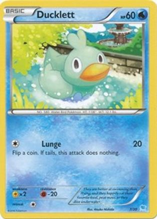 Ducklett (7) 007 - XY Trainer Kit Pikachu Libre & Suicune Normal - Common