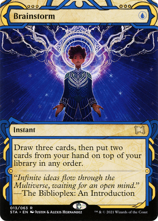 Brainstorm (STA-013) - Strixhaven Mystical Archive: (Showcase) (Borderless) Etched Foil