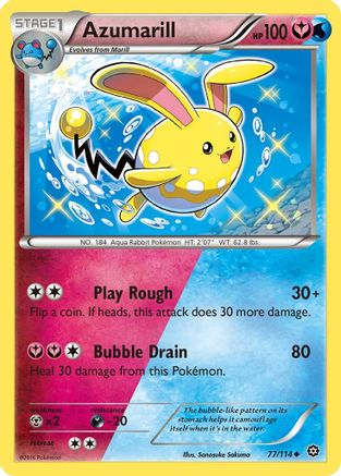 Azumarill 077/114 - XY  Steam Siege Reverse Holofoil - Uncommon