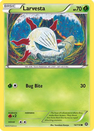 Larvesta 014/114 - XY  Steam Siege Reverse Holofoil - Common