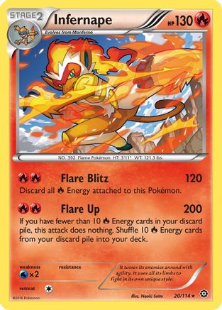 Infernape 020/114 - XY  Steam Siege Reverse Holofoil - Holo Rare