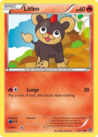 Litleo 022/114 - XY  Steam Siege Reverse Holofoil - Common