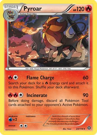 Pyroar 23/114 - Steam Siege Reverse Holofoil