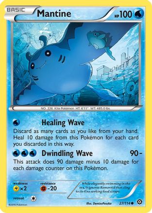 Mantine 027/114 - XY  Steam Siege Reverse Holofoil - Common