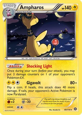 Ampharos 040/114 - XY  Steam Siege Reverse Holofoil - Holo Rare