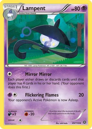 Lampent 049 - XY  Steam Siege Reverse Holofoil - Uncommon