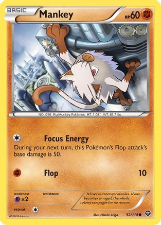Mankey 052/114 - XY  Steam Siege Normal - Common