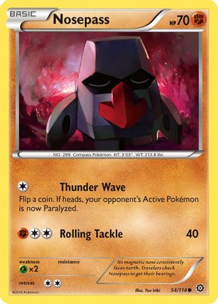 Nosepass 054/114 - XY  Steam Siege Reverse Holofoil - Common