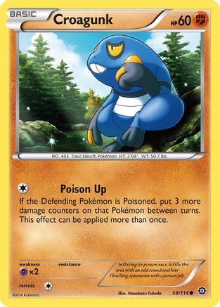 Croagunk 058/114 - XY  Steam Siege Reverse Holofoil - Common