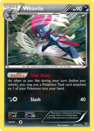 Weavile 61/114 - Steam Siege Reverse Holofoil