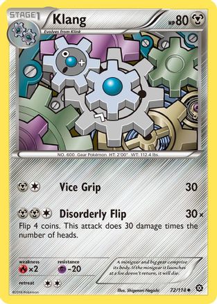 Klang 072/114 - XY  Steam Siege Reverse Holofoil - Uncommon