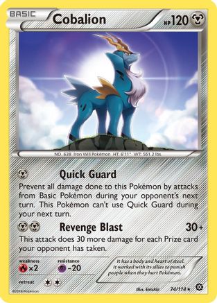 Cobalion 074/114 - XY  Steam Siege Normal - Rare
