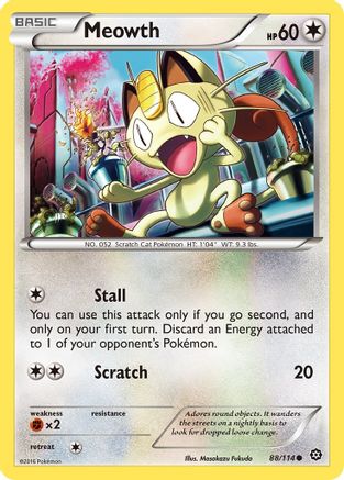 Meowth (88/114) - XY  Steam Siege Reverse Holofoil - Common