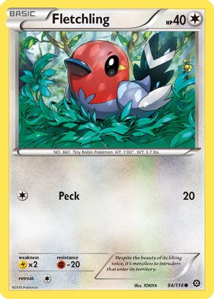 Fletchling 094/114 - XY  Steam Siege Reverse Holofoil - Common