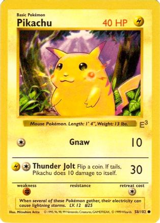 Pikachu - 58/102 (E3 Stamped with Red Cheeks) 58 - Miscellaneous Cards & Products