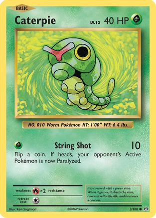 Caterpie 003/108 - XY  Evolutions Reverse Holofoil - Common