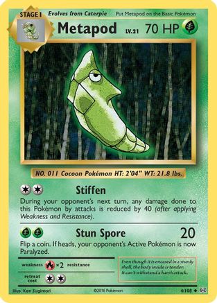 Metapod (4/108) - XY  Evolutions Reverse Holofoil - Uncommon