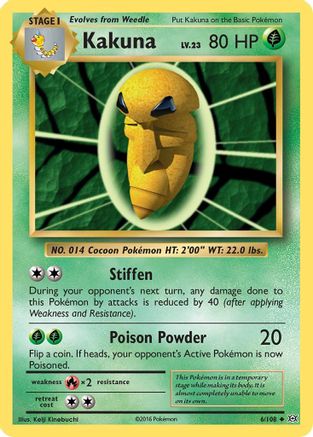 Kakuna 006/108 - XY  Evolutions Normal - Uncommon