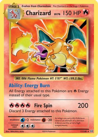 Charizard 011/108 - XY  Evolutions Reverse Holofoil - Holo Rare