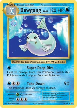 Dewgong 029/108 - XY  Evolutions Reverse Holofoil - Rare