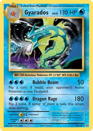 Gyarados 034/108 - XY  Evolutions Reverse Holofoil - Holo Rare