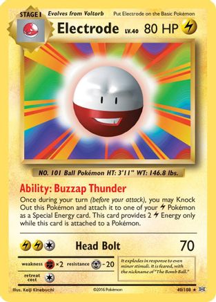 Electrode 040/108 - XY  Evolutions Reverse Holofoil - Rare