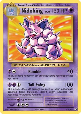 Nidoking 045/108 - XY  Evolutions Reverse Holofoil - Holo Rare