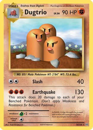 Dugtrio 056/108 - XY  Evolutions Normal - Rare