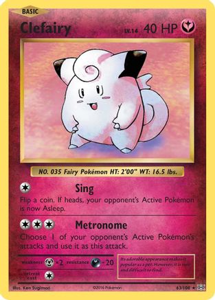 Clefairy 063/108 - XY  Evolutions Reverse Holofoil - Holo Rare