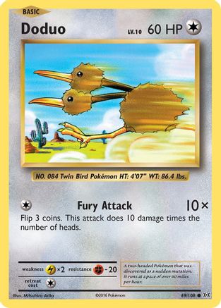 Doduo 069/108 - XY  Evolutions Reverse Holofoil - Common