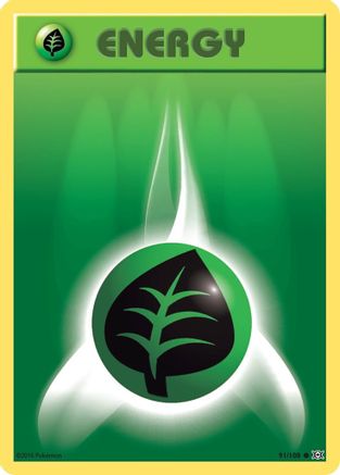 Grass Energy 091/108 - XY  Evolutions Reverse Holofoil - Common