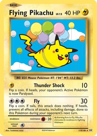 Flying Pikachu 110/108 - XY  Evolutions Normal - Secret Rare
