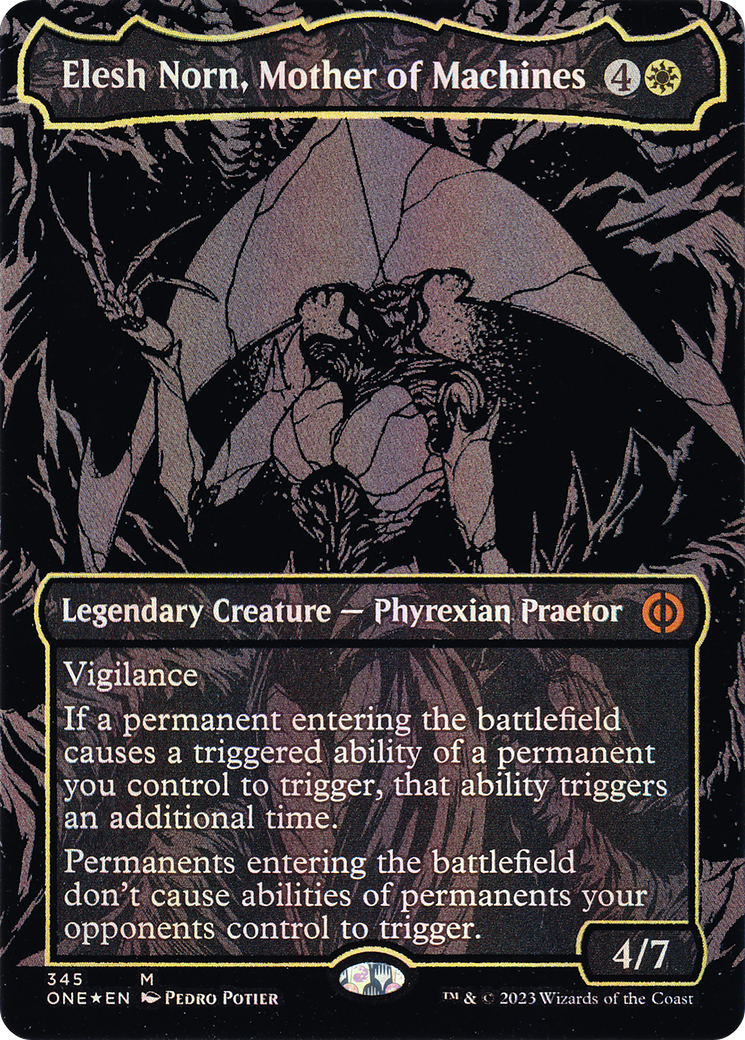 Elesh Norn, Mother of Machines (ONE-345) - Phyrexia: All Will Be One (Borderless) Foil