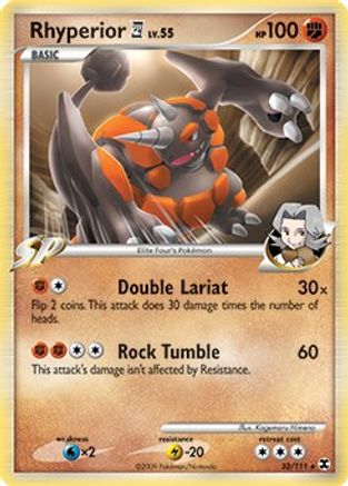 Rhyperior E4 - 32/111 (DPPt Rising Rivals) 32 - Deck Exclusives Holofoil