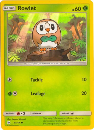 Rowlet - 9/149 (Water Web Holo) 9 - Miscellaneous Cards & Products Holofoil