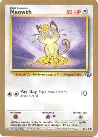 Meowth (Gold Bordered Promo) (56/64) - Miscellaneous Cards & Products  - Promo