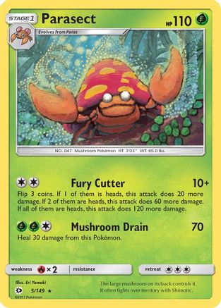 Parasect (5/149) - SM Base Set Reverse Holofoil - Rare
