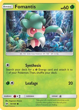 Fomantis (14/149) - SM Base Set Reverse Holofoil - Common