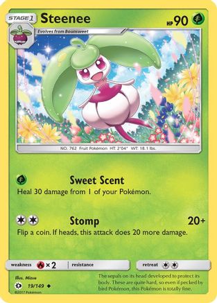 Steenee (19/149) - SM Base Set Reverse Holofoil - Uncommon