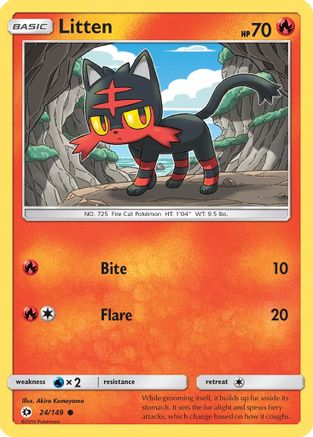 Litten (24/149) - SM Base Set Reverse Holofoil - Common