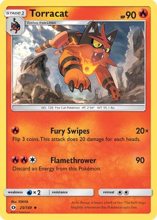 Torracat (25/149) - SM Base Set Reverse Holofoil - Uncommon