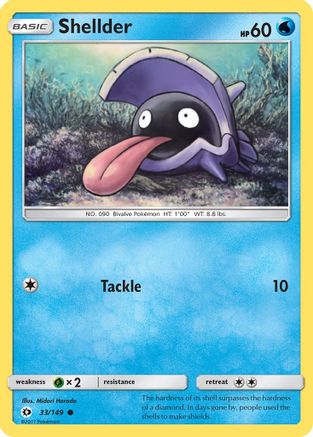 Shellder (33/149) - SM Base Set Reverse Holofoil - Common