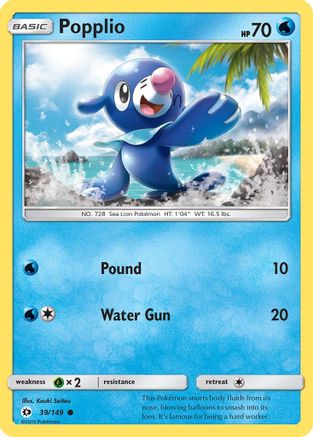 Popplio (39/149) - SM Base Set  - Common