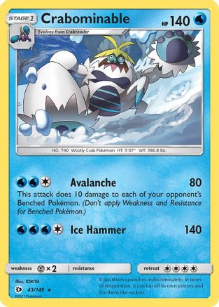 Crabominable (43/149) - SM Base Set Reverse Holofoil - Rare