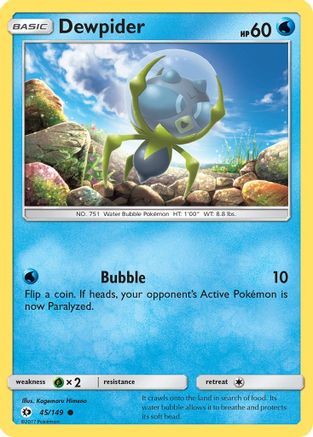 Dewpider (45/149) - SM Base Set Reverse Holofoil - Common