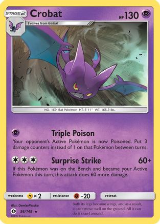 Crobat (56/149) - SM Base Set Reverse Holofoil - Holo Rare