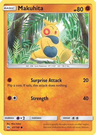 Makuhita (67/149) - SM Base Set Reverse Holofoil - Common